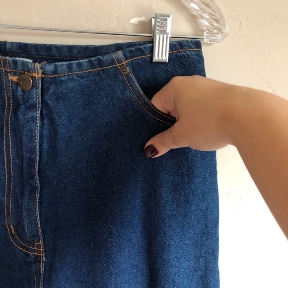 Vintage 90’s Juke Box Western Denim Maxi Skirt - Picture 3 of 9